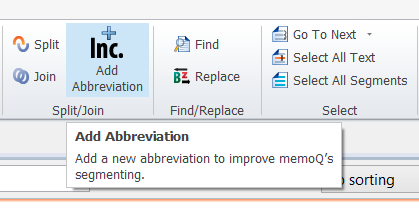 memoQ's informative tooltips