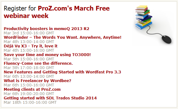 Proz.com's free webinar week in March