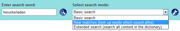 various search modes are possible