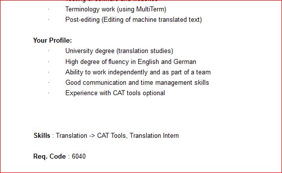 the second part of the job advert